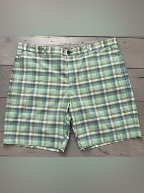 Tommy Bahama Men's Plaid Golf Shorts - Green Blue Check